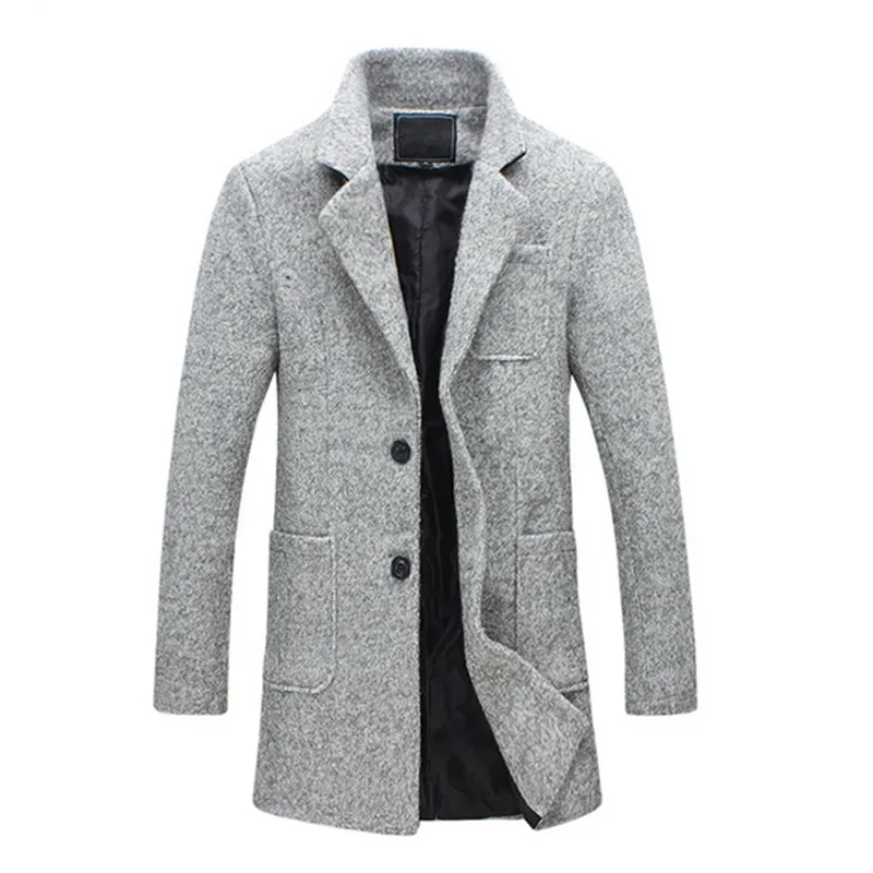 2016 winter Men's fashion high quality wool jackets trench coat Men ...