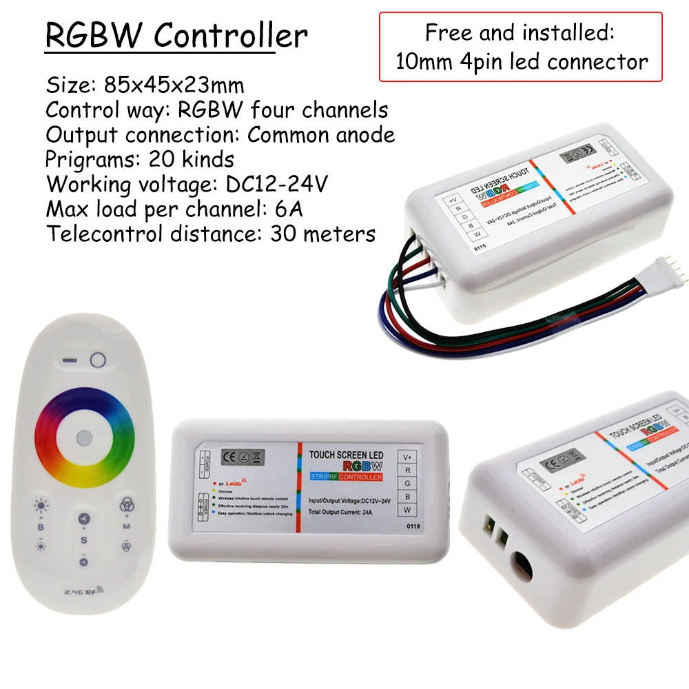 RGBW/RGB светодиодный контроллер Сенсорный экран 2 4 г DC12 24V 18A пульт дистанционного