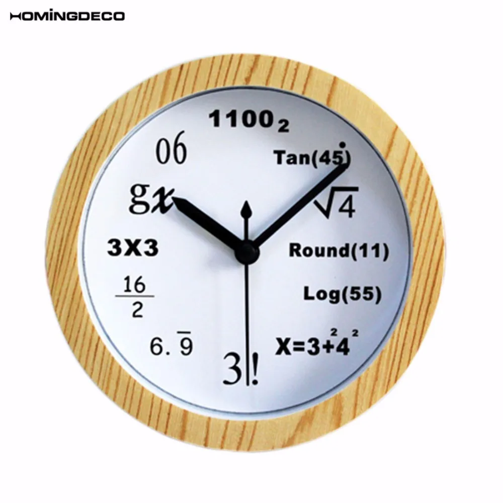 

Homingdeco 4 inch Silent Desk Table Clock Mathematical Formula Style Imitation Round Quartz Desktop Clock Office Home Decor Gift