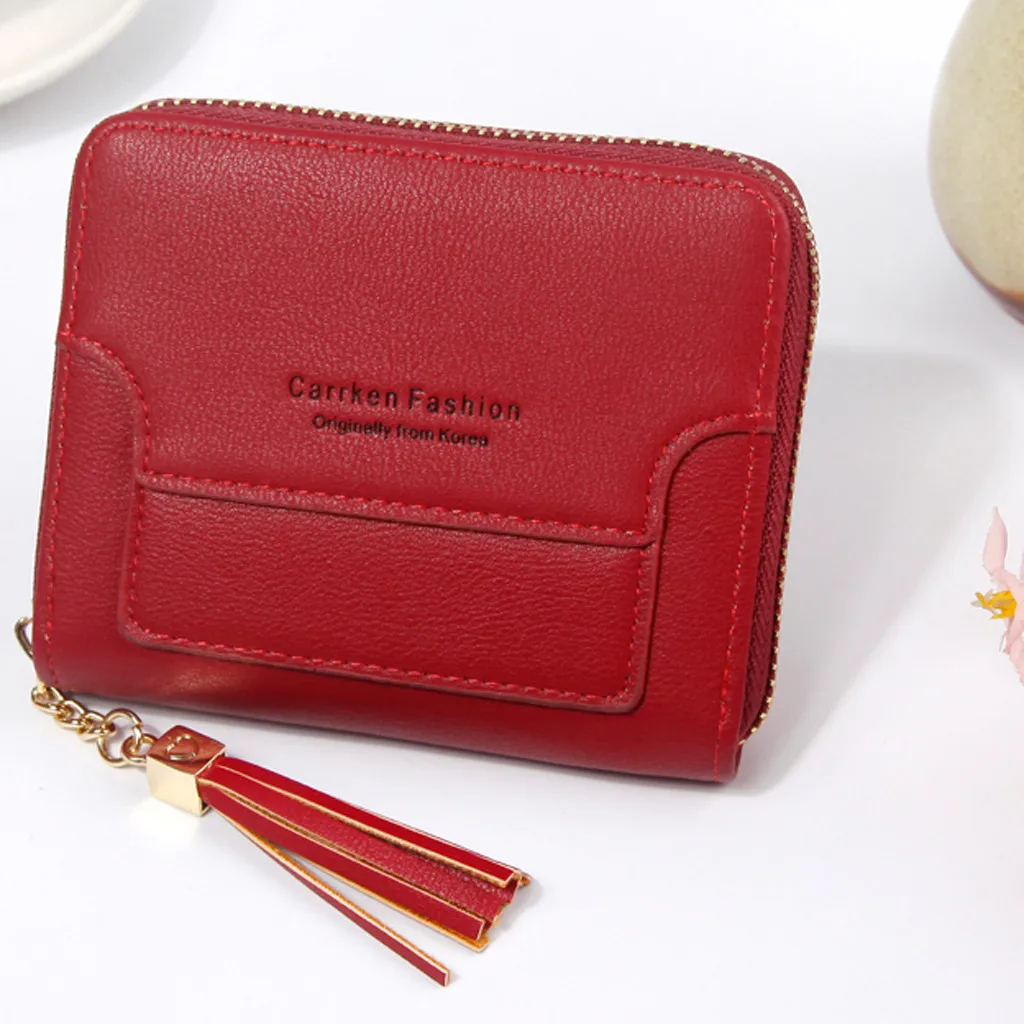 Porte Monnaie Pochette Кошелек для монет женский короткий Стильный Модный Мини-кисточка на молнии Кошелек для монет держатель для карт сумка Кошелек для монет
