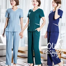 Slim Fit Красота Салон спецодежды форма пластической хирургии больницы Рабочие комбинезоны одежда стоматологическая клиника медсестра платья