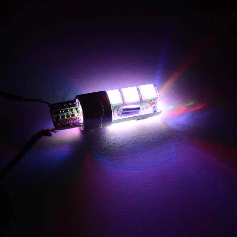 Leites 2pcs Super Led 5050 6SMD RGBW T10 W5W 168 194 LED Car Lights Reading Wedge Light Lamp Flash Strobe T10 Remote Control.02