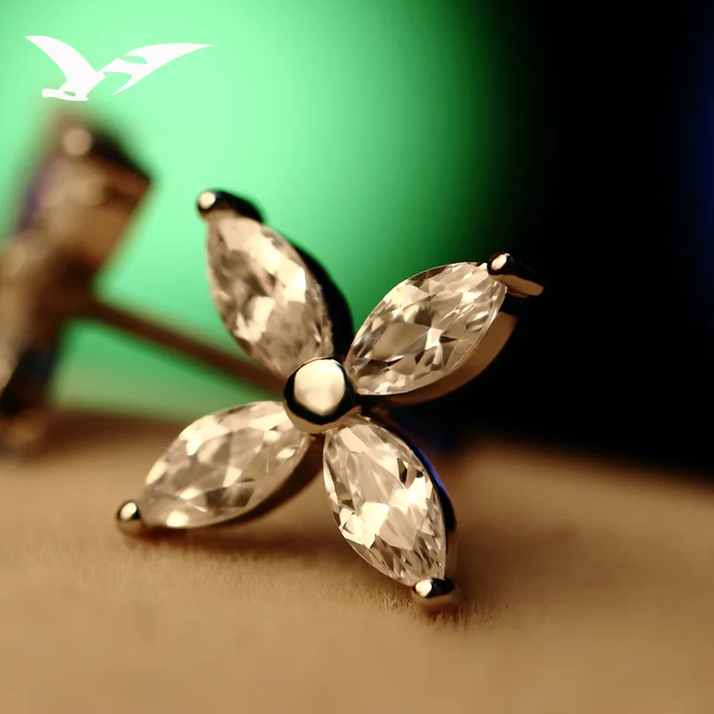 Korean 925 silver stud earrings women high end flower earrings jewelry