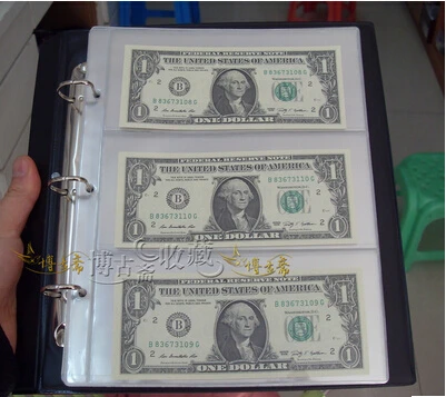 Banknotes money transparent PVC page of paper money coin album loose-leaf inners of Coin/Money holders 10PCS/Lot 3 line/Page coins collection album,coin collection album,coin stamp holders