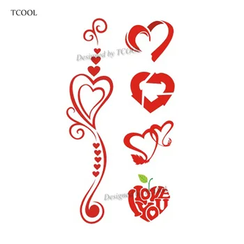 

HXMAN Love Temporary Tattoos Waterproof Women Fashion Fake Body Art Arm Tattoo Sticker 10.5X6cm Kids Hand Tatoo Paper AB-026