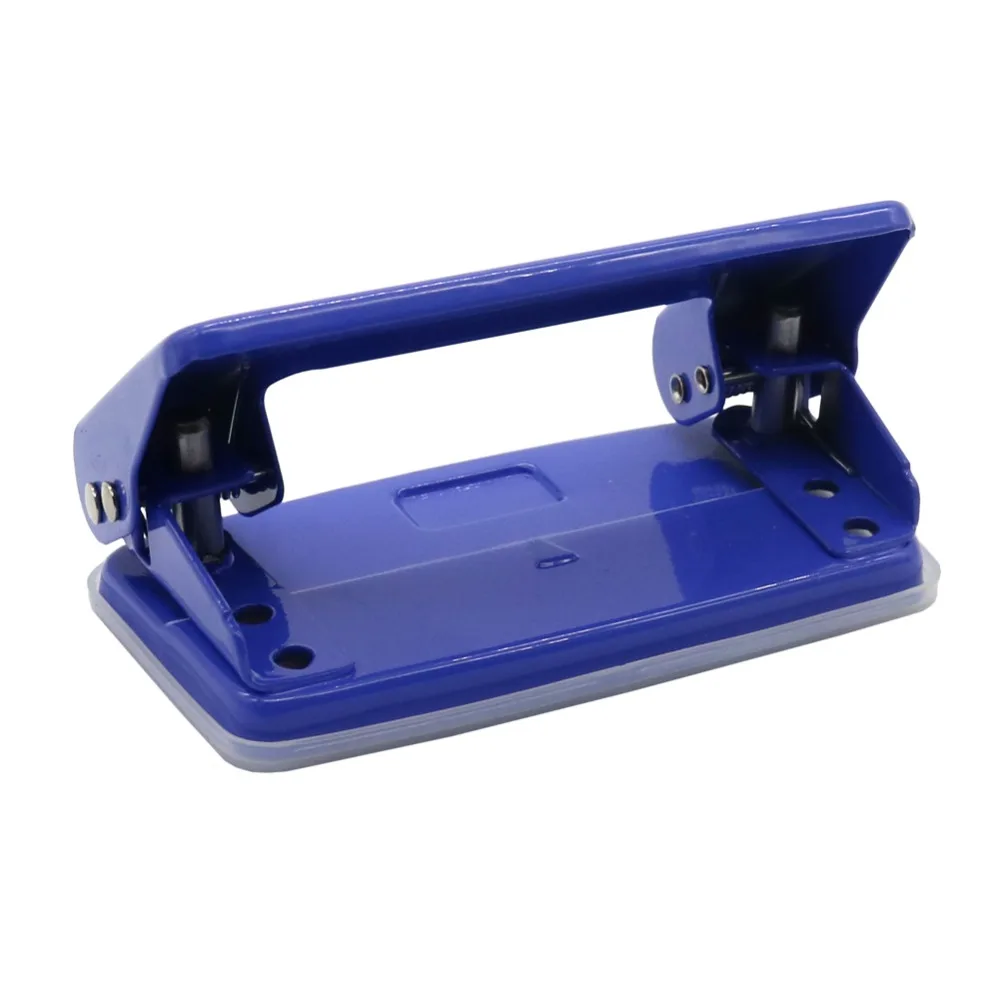 Mini Double Hole Puncher Portable Metal ABS 10-sheet aperture 6mm School Office Stationery