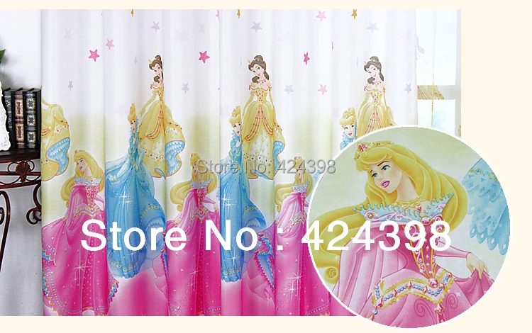 

modern kids curtains for windows printed child bedroom curtain girl cartoon Living room Snow White princess curtains pink