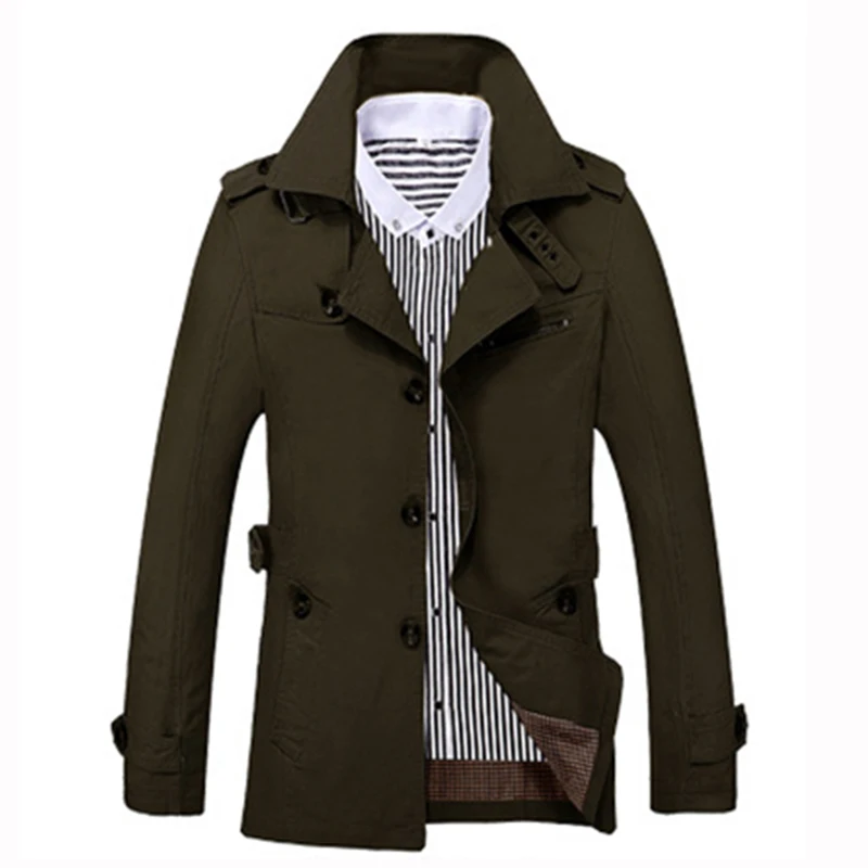 Covrlge Brand Male Overcoat Long Jacket Coat Men Men's Trench Business Trenchcoat Masculina Windbreaker Outwear Cotton Fabric