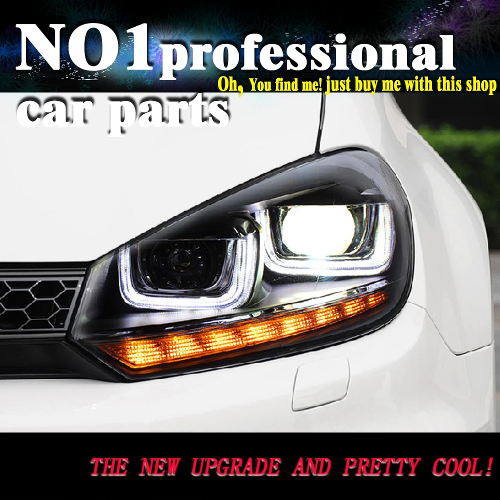 

OUMIAO Car Headlights For VW Golf 6 MK6 Headlight Year 2009-2013 Headlamp For Golf6 R20 Demon Eye Style Bi Xenon Lens HID Hi Low