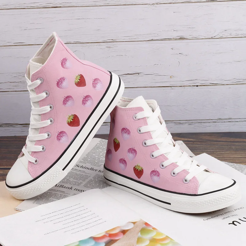 Canvas Shoe Women's Platform Shoes Woman High Help Fruits Hand Shoe Hand Shoe Strawberry Shoe Doodle Shoe Sneakers Sneaker Canvas Shoe Women's Platform Shoes Woman High Help Fruits Hand Shoe Hand Shoe Strawberry Shoe Doodle Shoe Sneakers Sneaker