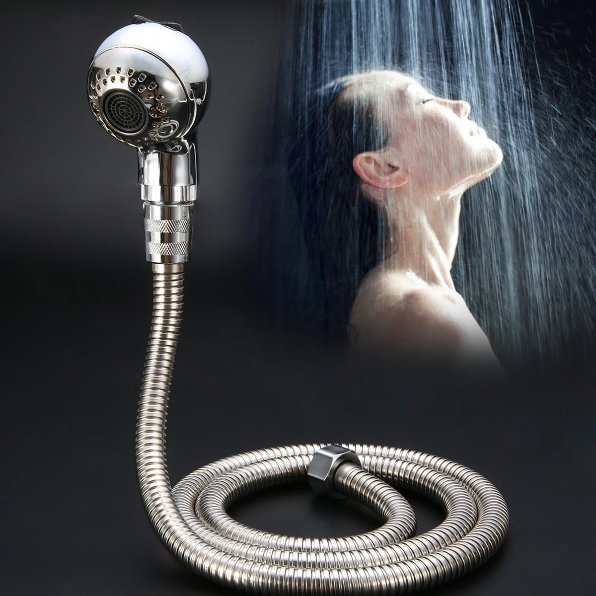 Mayitr Shower Head Spray Sprayer Durable Sink Basin Showerhead With 1.2 m Hosein Shower Heads
