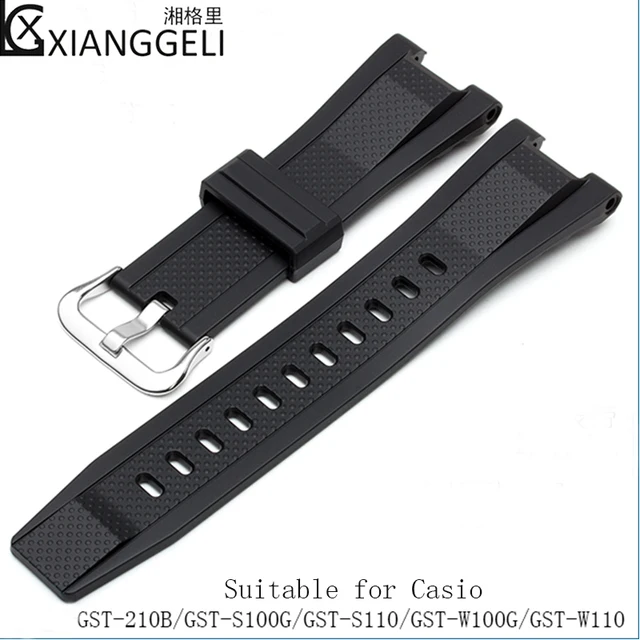 Special Price Watch accessories for Casio GST-W110/210B/S110/S100G/W110G black resin men's outdoor sports waterproof strap Special Price Watch accessories for Casio GST-W110/210B/S110/S100G/W110G black resin men's outdoor sports waterproof strap