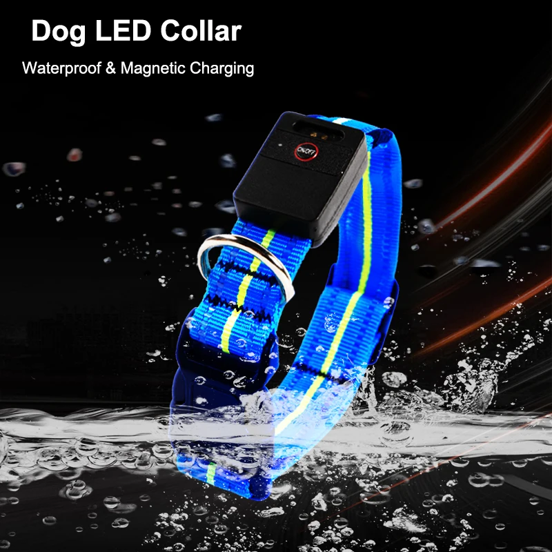 

Waterproof LED Dog Collar Original Magnetic Charging Glowing Collar Anti-Lost For Dogs Puppies Dog Collars Leads LED Pet Product