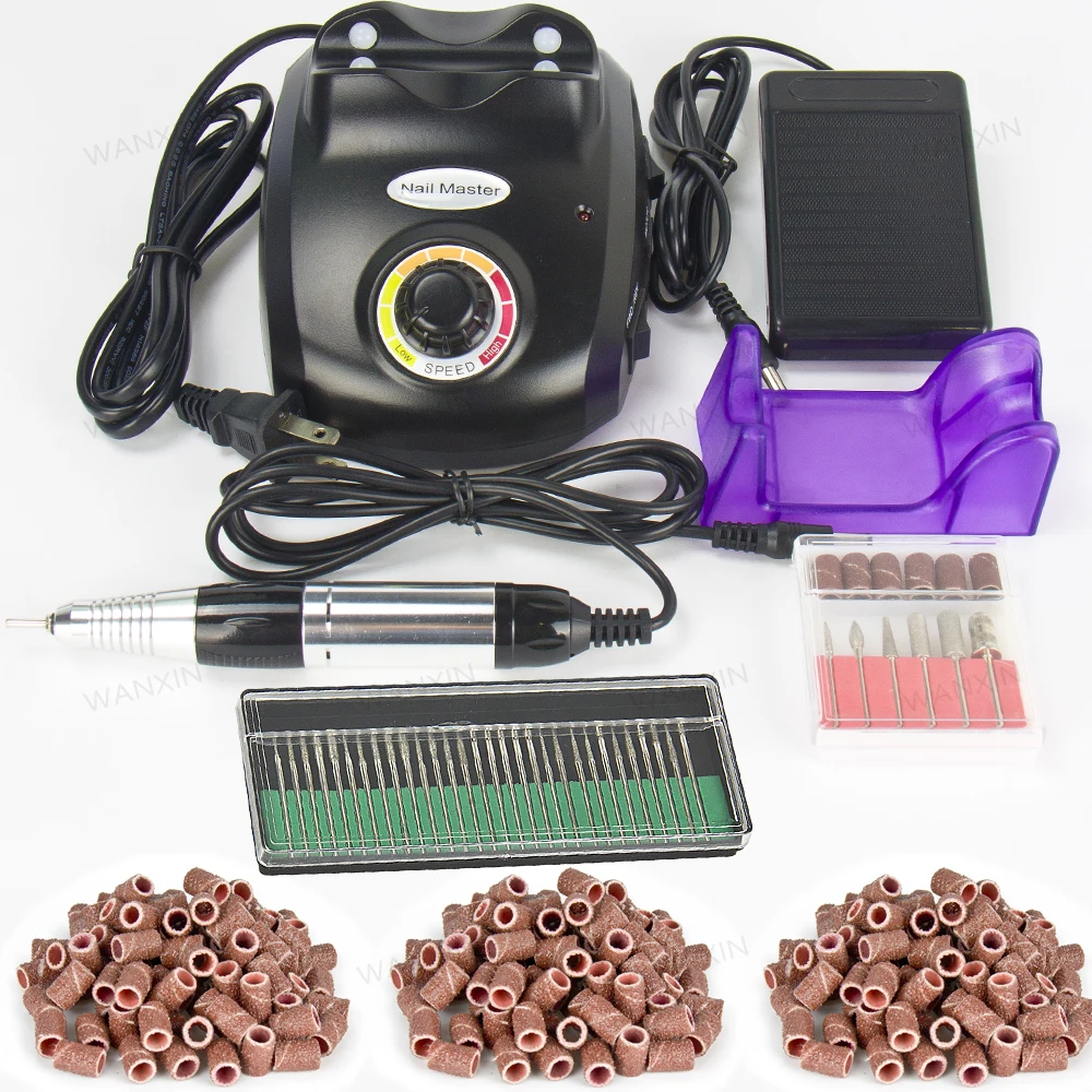 

Super cost-effective Professional Salon Nail Art File Manicure Pedicure Kit Tool 30000RPM drill machine with extra bits ,bands