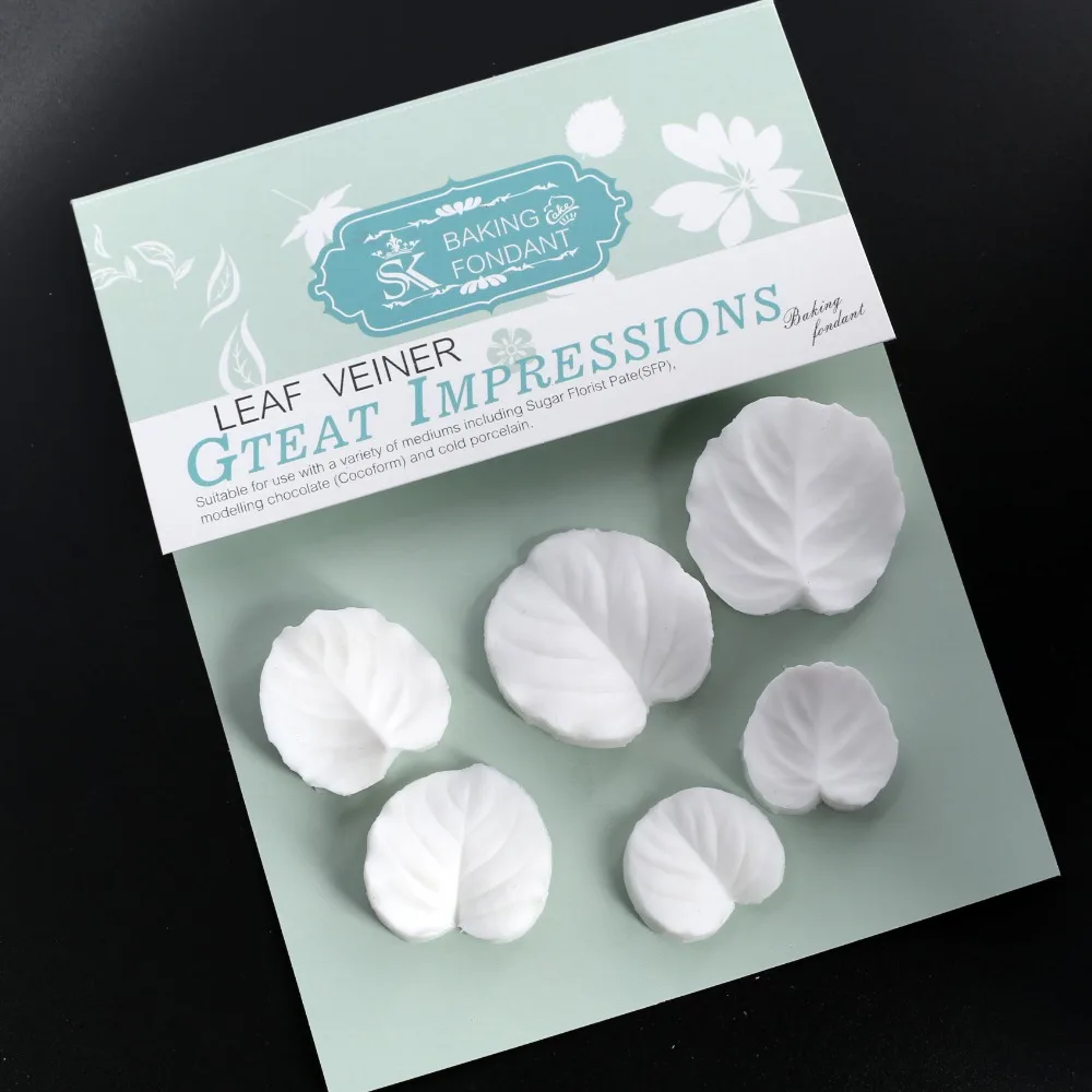 Sugargraft silicone gum paste Leaf Veiner eucalyptus Copper grass 6pcs