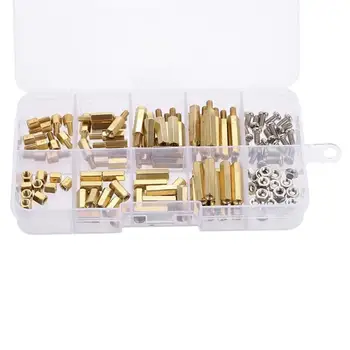 

120PCs M3 Brass Male/Female Spacer Standoff Stainless Steel Screw/Nut Fasteners Assortment Kit