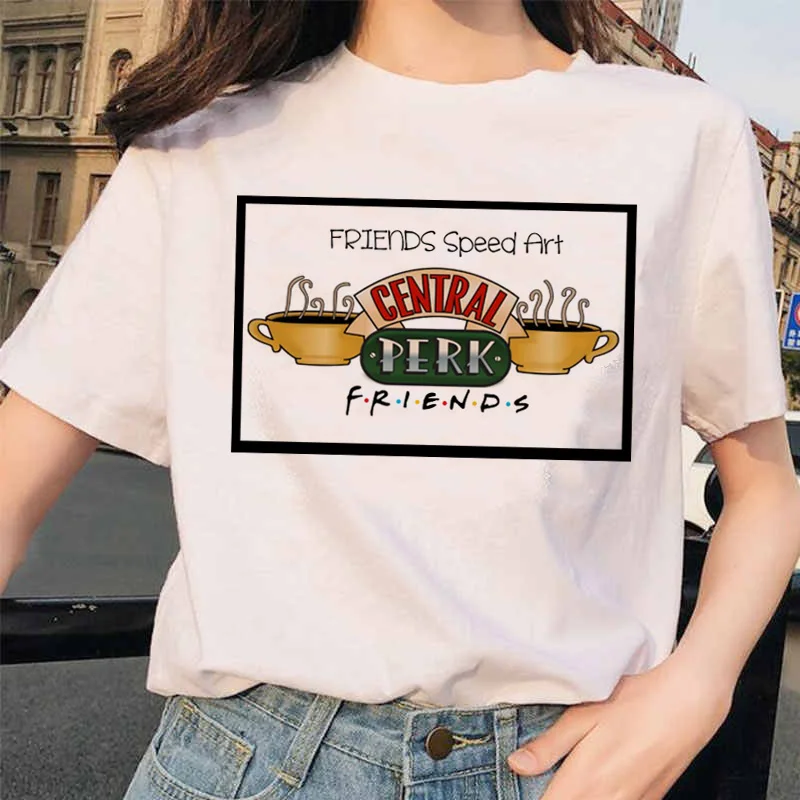 Друг ТВ шоу женская одежда футболка женская футболка Топ Футболка в стиле Харадзюку Лето 90s футболка гранж уличная одежда