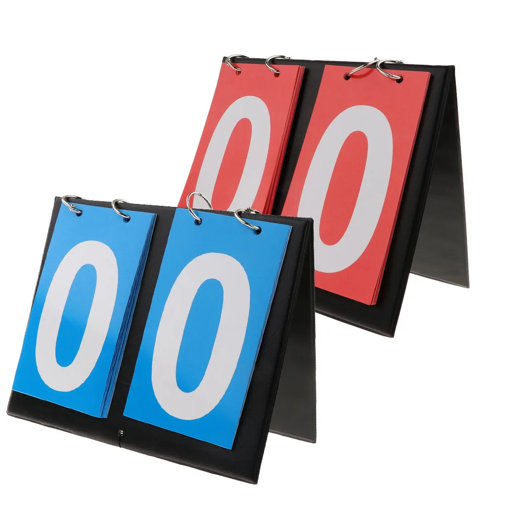 2 colors Waterproof Sports 2-Digital Scoreboard Table Top Flip Score Count Board for Basketball Volleyball Scoreboard Flipper