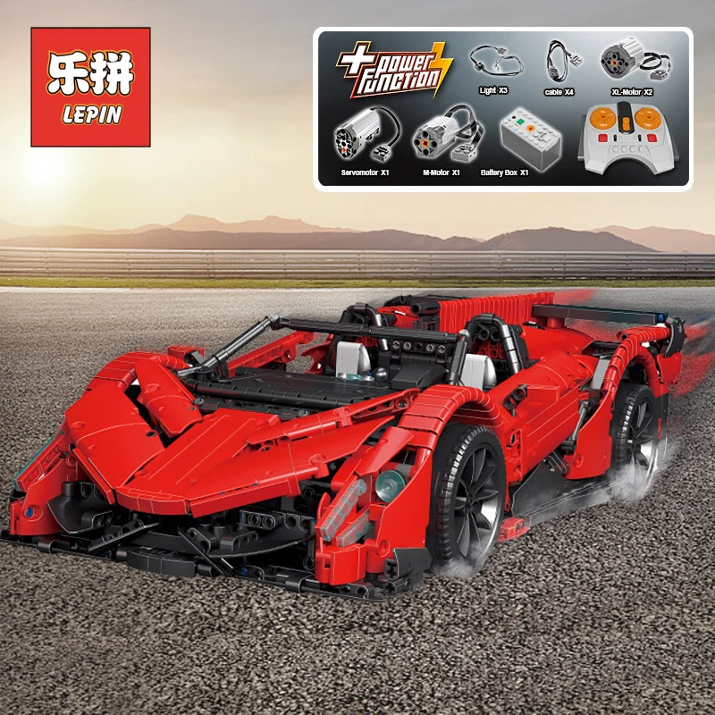 

Lepin Technic 20091 Sports Racing Car Veneno Roadster Model Set Legoinglys MOC 10559 Building Blocks Eeducation Children Toys