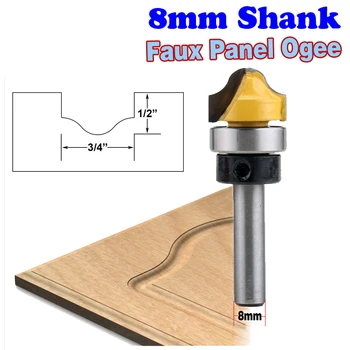 

1pc 8mm Shank Faux Panel Ogee Router Bit - C3 Carbide Tipped-k Woodworking cutter Tenon Cutter for Woodworking Tools