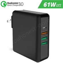 Для MacBook huawei iphone samsung Ноутбук 61 Вт PD Тип C USB быстрое зарядное устройство адаптер питания Quick Charge 3,0 Tablet Зарядное устройство США ЕС Великобритания