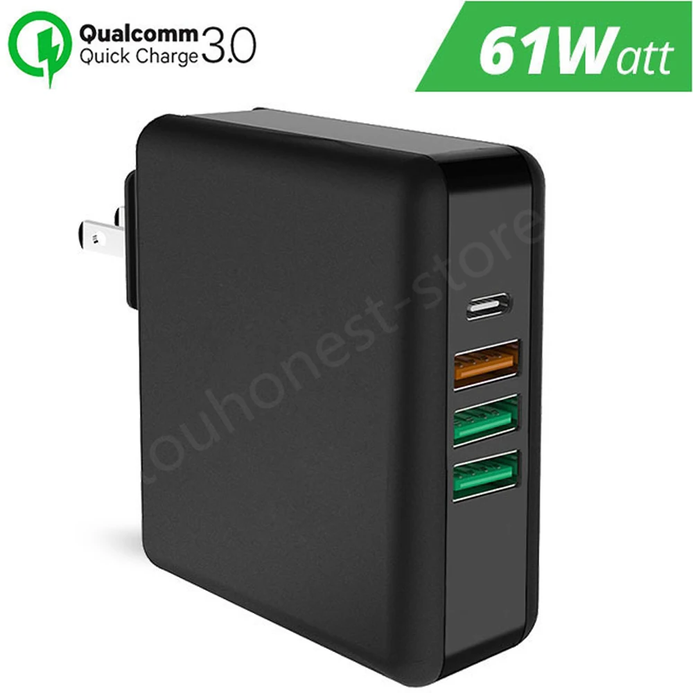 

For MacBook Huawei iphone Samsung Laptop 61W PD Type C USB Fast Charger Power Adapter Quick Charge 3.0 Tablet Charger US EU UK