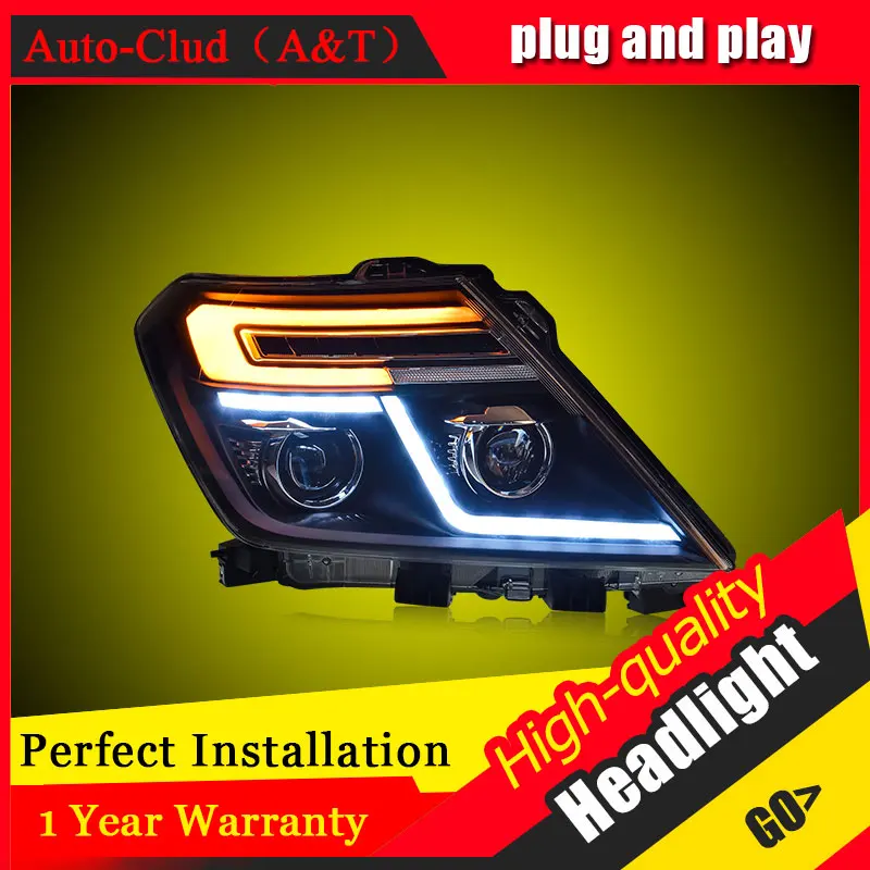 

Auto Clud Car Styling For Nissan patrol headlights 12-17 For patrol head lamp led DRL front Bi-Xenon Lens Double Beam HID KIT