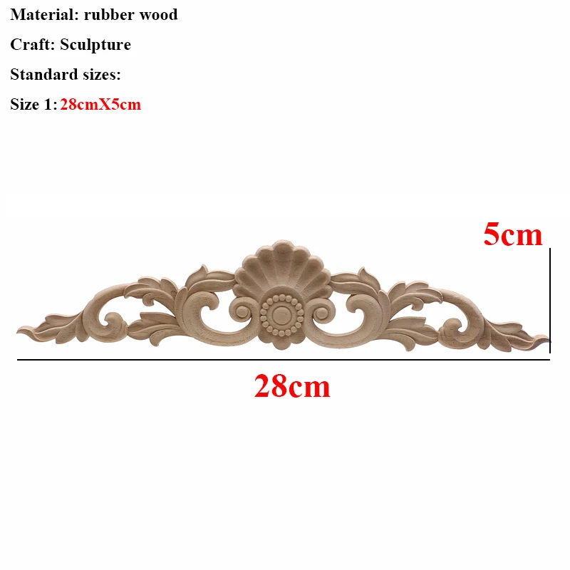 VZLX деревянные наклейки с резьбой угловая рама двери мебель резьба по дереву декоративные деревянные фигурки ремесло длинная аппликация украшения - Цвет: 28cmX5cm