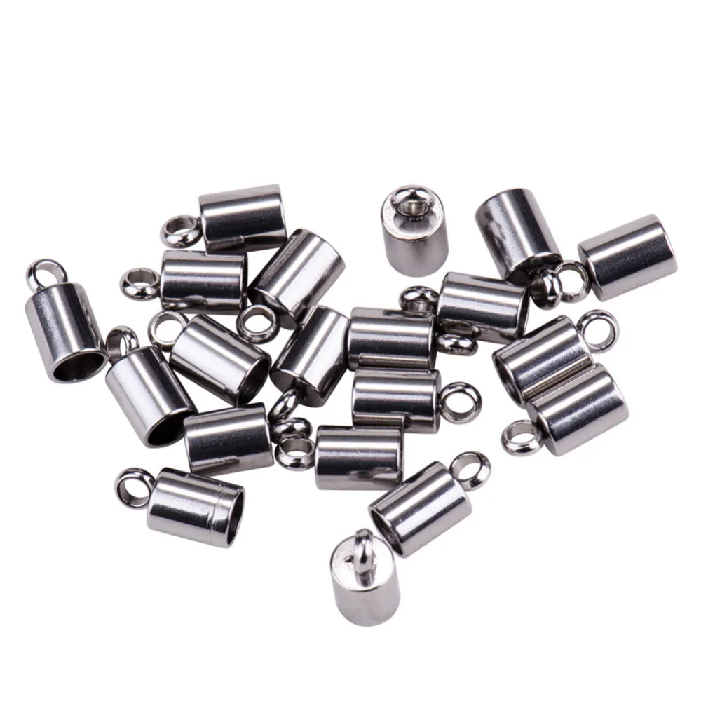 

Jewelry Findings 304 Stainless Steel Cords End, Stainless Steel Color, 7.5x4mm, Hole: 1mm