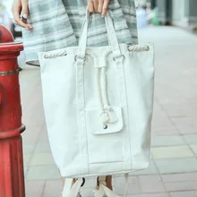 Превосходное Качество Холст Материал Drawstring Туристические Рюкзаки Большой Емкости и Pure Color Повседневная и Мода Дизайн для Женщин