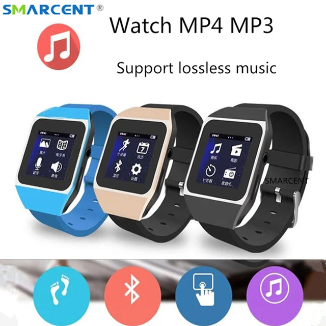 4/8GB MP3 Player Smart Watch Bluetooth Touch Screen Lossless Music Watch Support FM/Pedometer