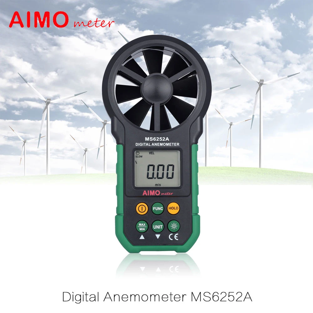 MS6252A Handheld Pocket Digital Anemometer Wind Speed Meter Gauge Air