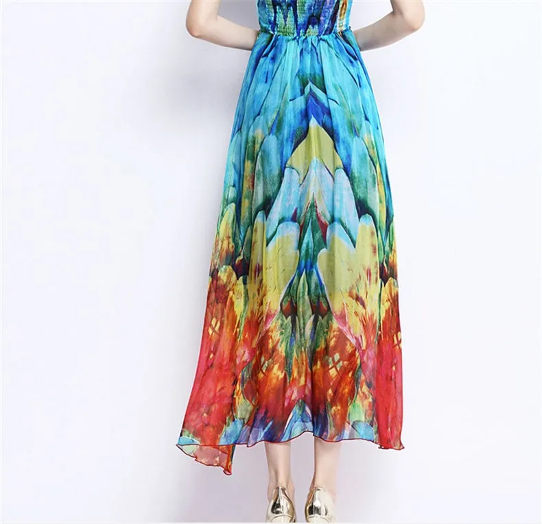Pura Beach grátis States Elegante Long Vestido das de de Princess 2017 Seda Verão Vestido Frete Deniz Floral Mulheres USD Boho Holiday Estilo United Dollar Nazan Sun Dress Flower mulheres Imprimir 10 Pura Beach grátis States 10