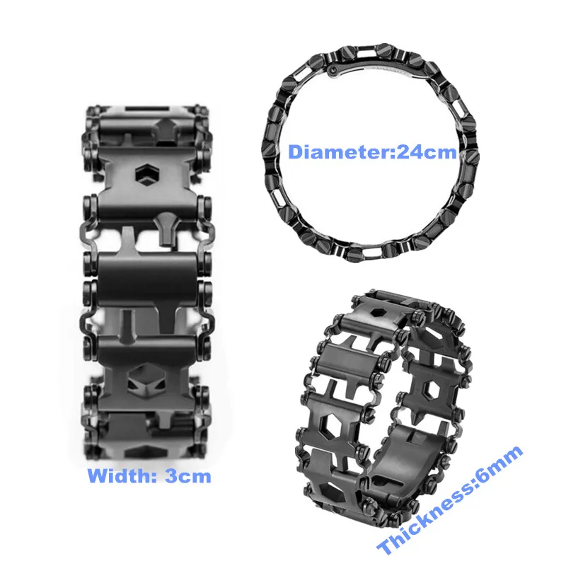 29 в 1 Многофункциональный стальной браслет с протектором, набор инструментов для выживания на открытом воздухе, набор инструментов для путешествий, удобный Мультитул из нержавеющей стали