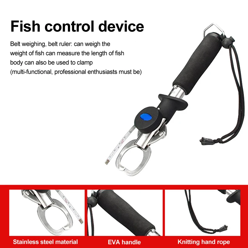 

Stainless steel Control Fish Clamp Device Lures Fishing Lip Grip Holder Grabber Pliers with Weight Scale Ruler Tool Tackle
