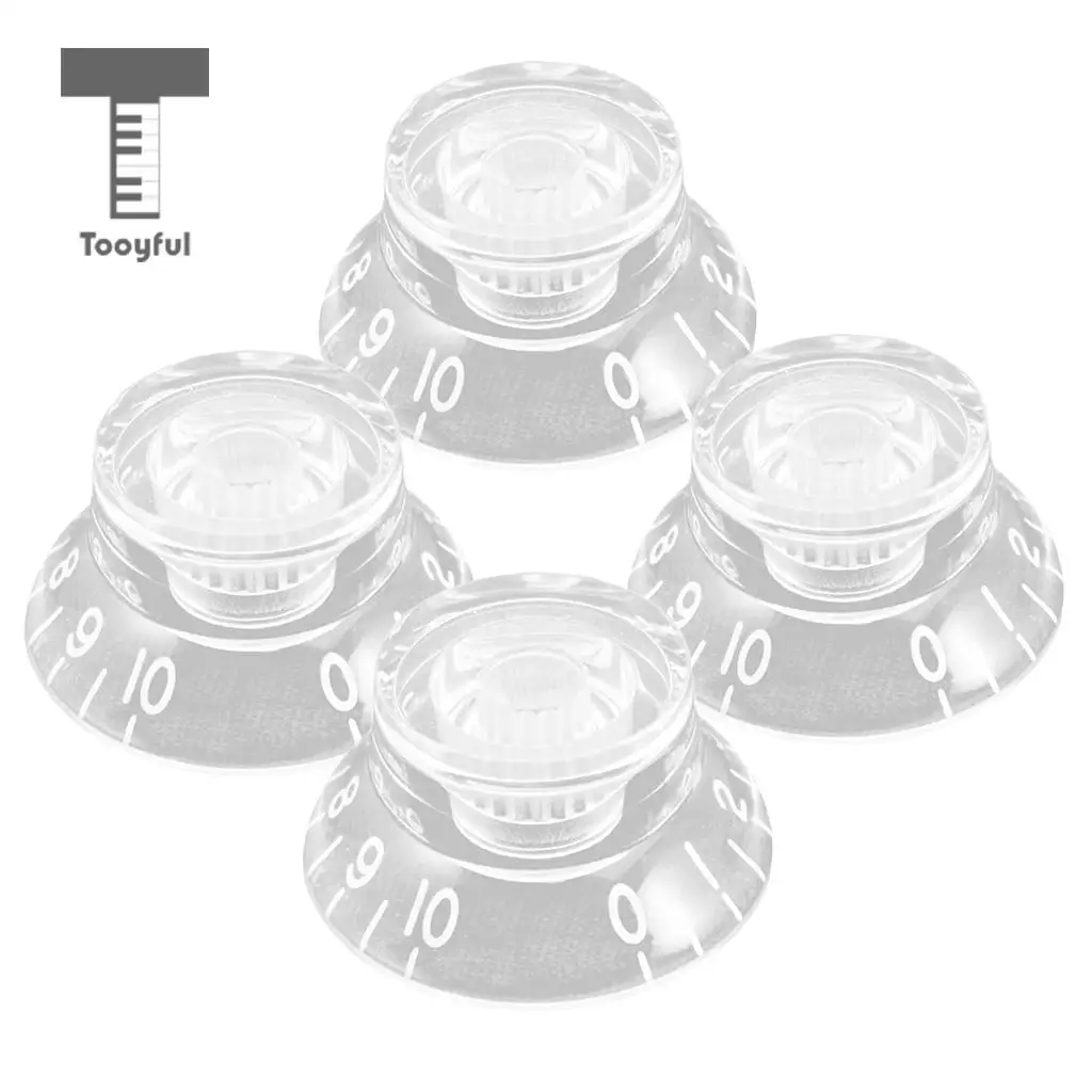 Tooyful 4pcs Acrylic Bell Speed Control Knobs Guitar Tone Volume Knobs for LP Electric Guitar Replacement Parts