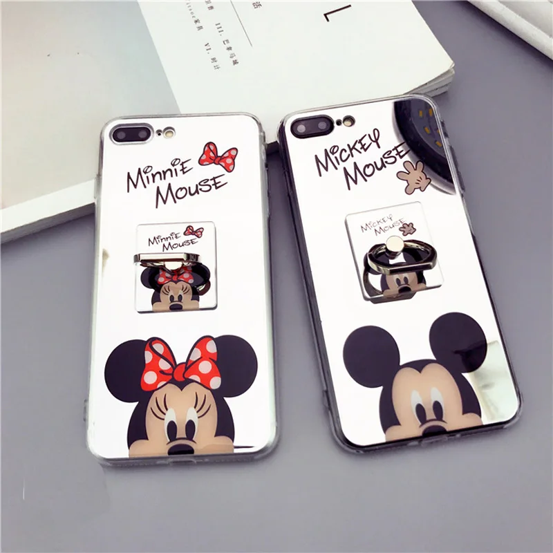 

Cartoon Mirrors case Soft TPU Silicone Stent Case Cover for iPhone X XR XS MAX 6 6 S 7 8 Samsung S8 S9 S10 S10E Plus Note 8 9