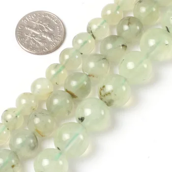 

Gem-inside Round Fashion Green Prehnites Loose Stone Beads For Jewelry Making DIY Christmas Jewellery 8-12mm 15inches