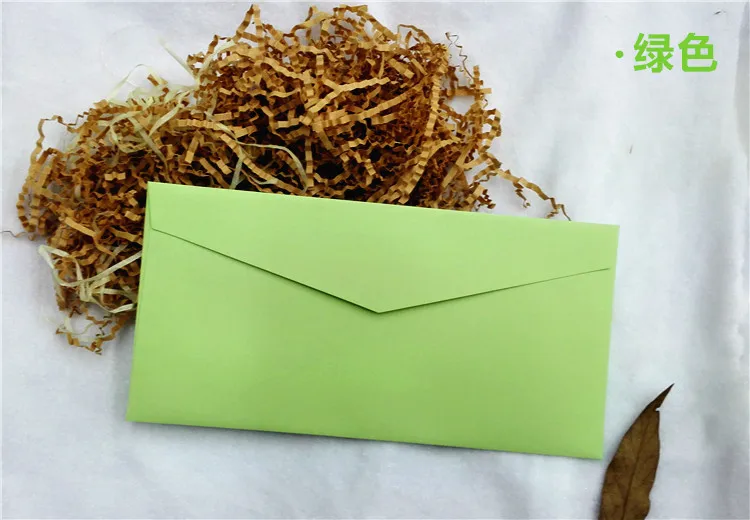 5# разъемная застежка-молния бумажные конверты Цветной Envelopes130 GMS 220x110 мм конверты толстые Цветной конверты 100 шт - Цвет: GREEN