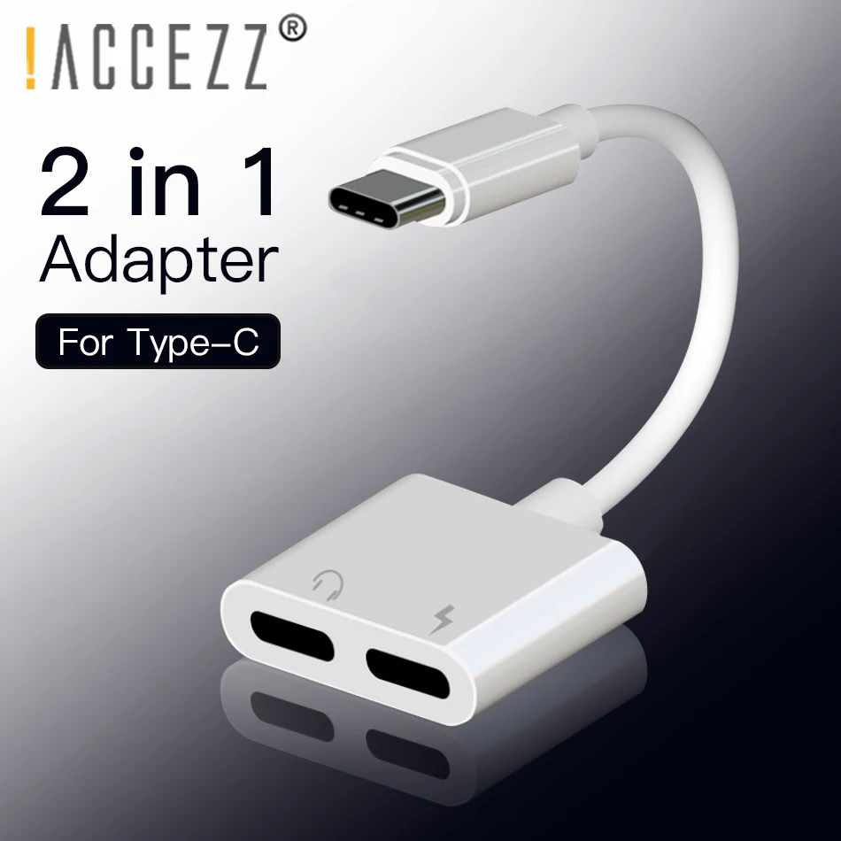 ! USB адаптер для наушников ACCEZZ 2 в 1 с разъемом Type C на 3 5 мм|Переходники и адаптеры| |