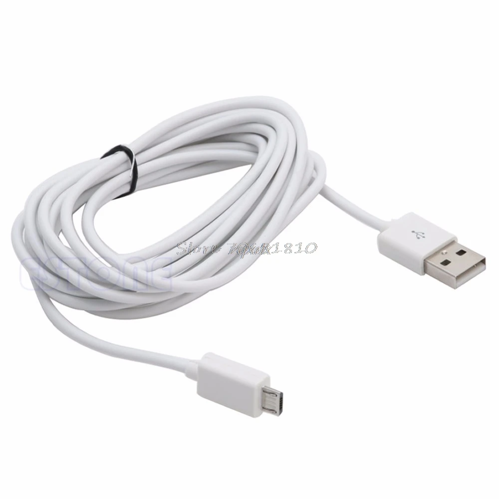 USB 10 футов 3 м Micro Power зарядный кабель шнур для контроллера PS4 Xbox One белый|Кабели