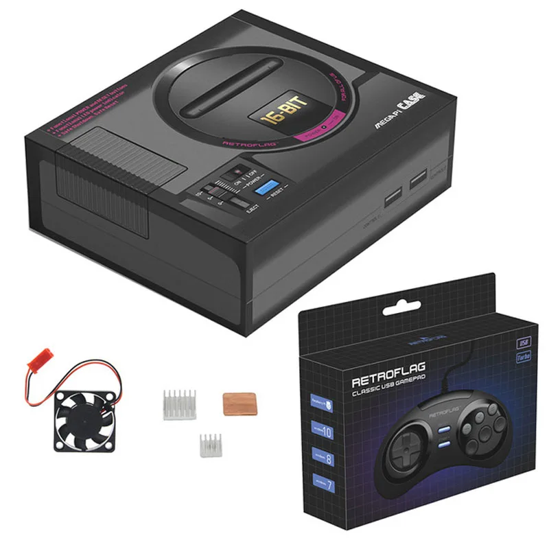Retroflag MEGAPi Case SEGA MEGA MD Style Retropie Game Console for Raspberry Pi 3 Model B+(plus)/3B, Case with Fan Heatsinks Kit Retroflag MEGAPi Case SEGA MEGA MD Style Retropie Game Console for Raspberry Pi 3 Model B+(plus)/3B, Case with Fan Heatsinks Kit