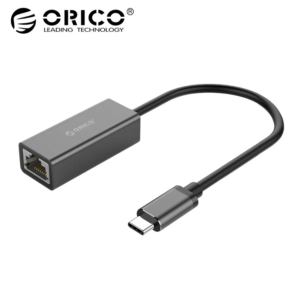 

ORICO USB 3.1 Type C to RJ45 Ethernet Lan Adapter High Speed 10/100M/1000bps Network Card Splitter Adapter For Macbook