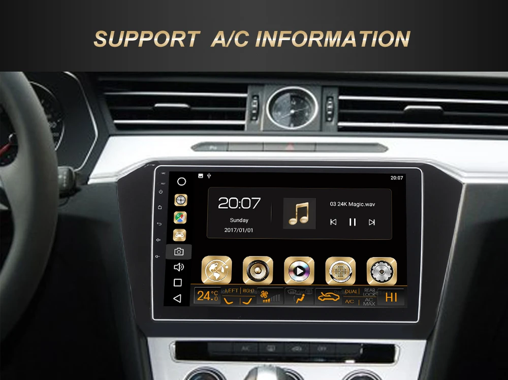 Cheap Dasaita 10.2" Android 9.0 Car GPS Radio Player for VW Passat 2017 with Octa Core 4GB+32GB Auto Stereo Multimedia 7