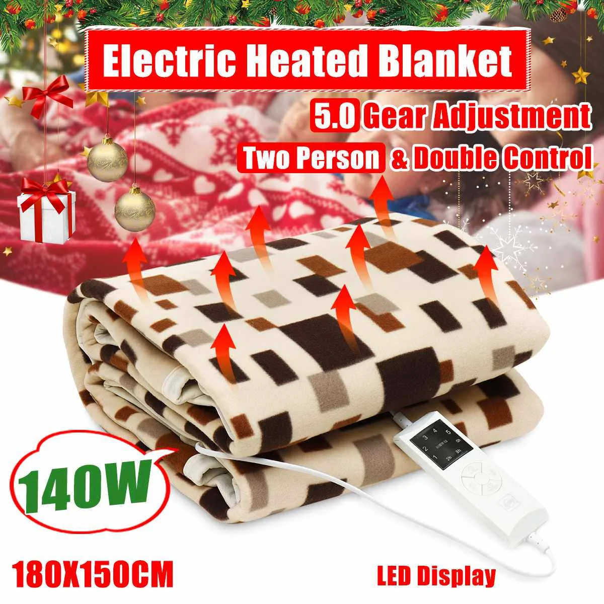 

Electric Blanket Thicker Heater Double Body Warmer 180*150cm Heated Blanket Thermostat Electric Heating Blanket Electric Heating