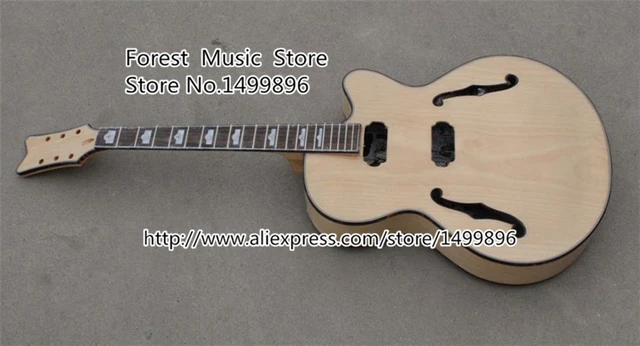 Cheap Unfinished Electric China Guitar Hollow Body Guitar Kits Left Handed Custom Available In Stock