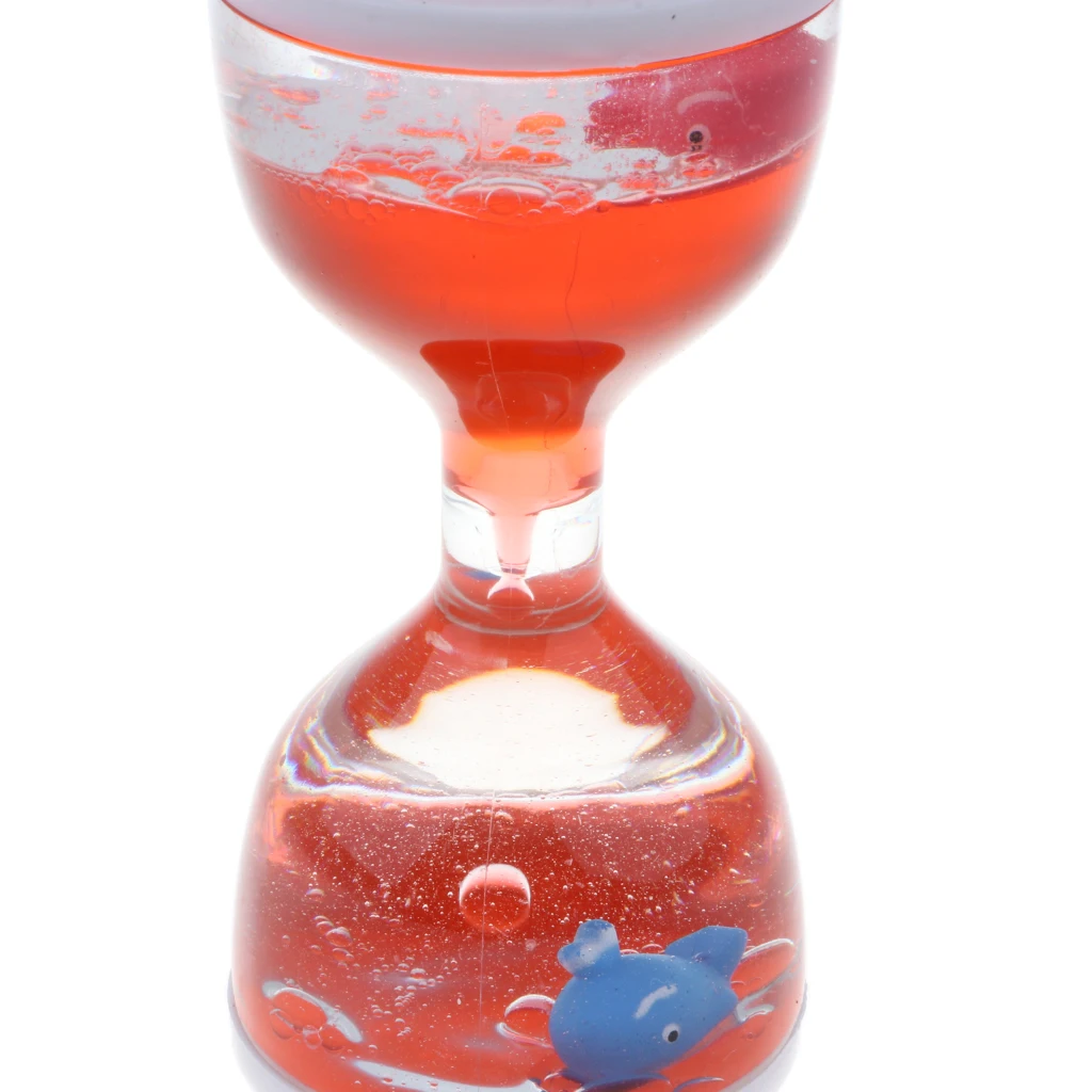 Дельфин жидкость движение Bubbler таймер плавающий масло песочные часы-сенсорные игрушки для детей домашний стол декор украшения красный
