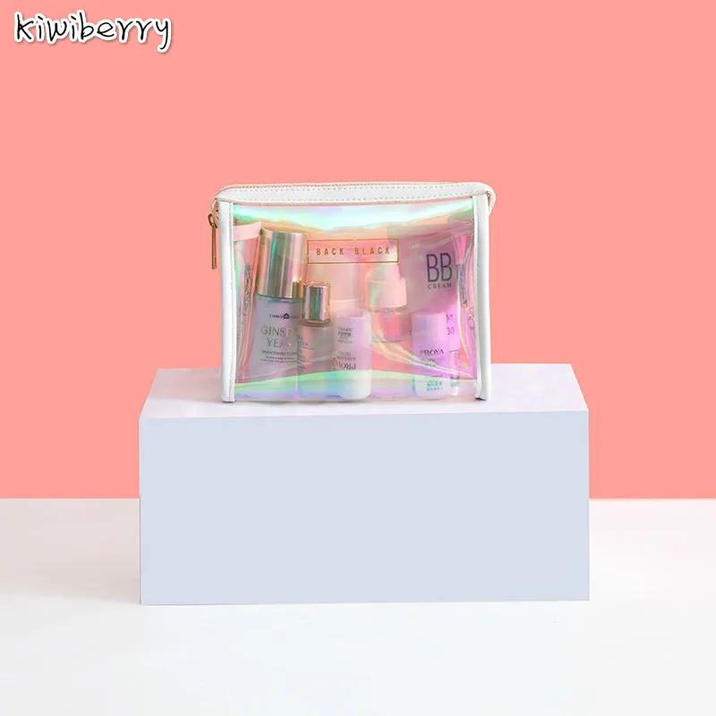 

Concise Makeup Package Ma'am Trumpet Transparent Portable Mini- INS Jelly closet organizer Small Bags For Clothes Travel Storage