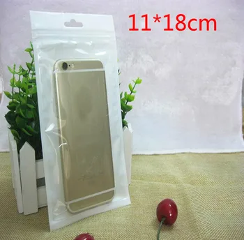 

200pcs/lot 11cm*18cm White/Clear Self Seal Reclosable Zipper Plastic Retail Packaging Bag Hang Hole for iphone 8 7 6s 5s case