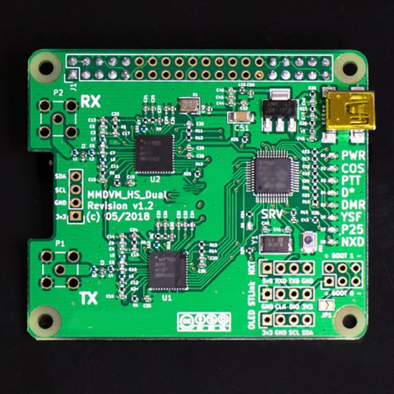 Портативный V1.3 MMDVM_HS_Dual_Hat дуплексный модуль точки доступа+ антенны+ OLED поддержка P25 DMR YSF для 3D-принтера Запчасти Аксессуары